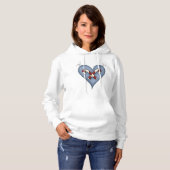 Candy Cane Heart Vrouwen Hoodie (Voorkant volledig)