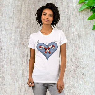 Candy Cane Heart Vrouwen T-shirt