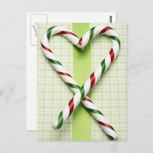 Candy Cane Hearts Briefkaart (Voorkant / Achterkant)