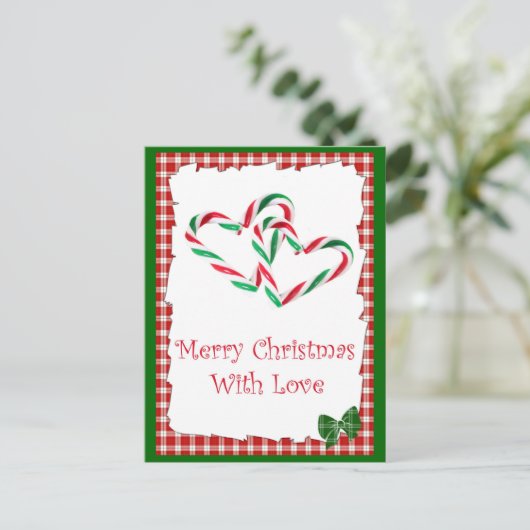 Candy Cane Hearts Briefkaart (Staand voorkant)