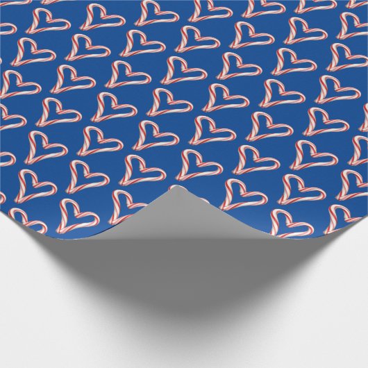 Candy Cane Hearts Cadeaupapier (Hoek)
