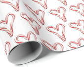 Candy Cane Hearts Cadeaupapier (Rol Hoek)