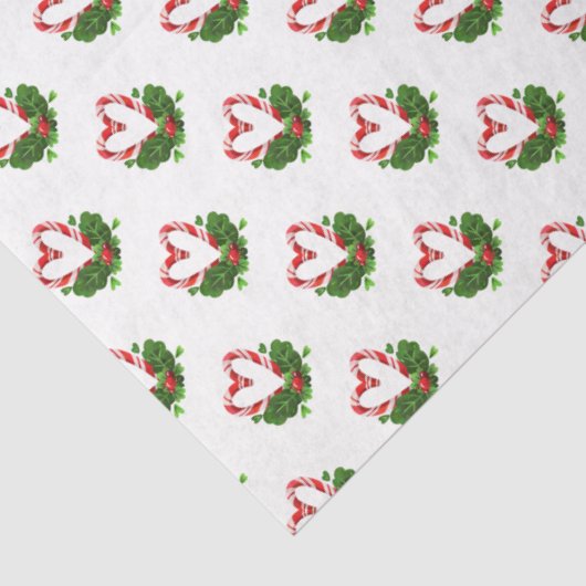 Candy Cane Hearts Christmas Holiday Sweet Festive Tissuepapier (Detail)
