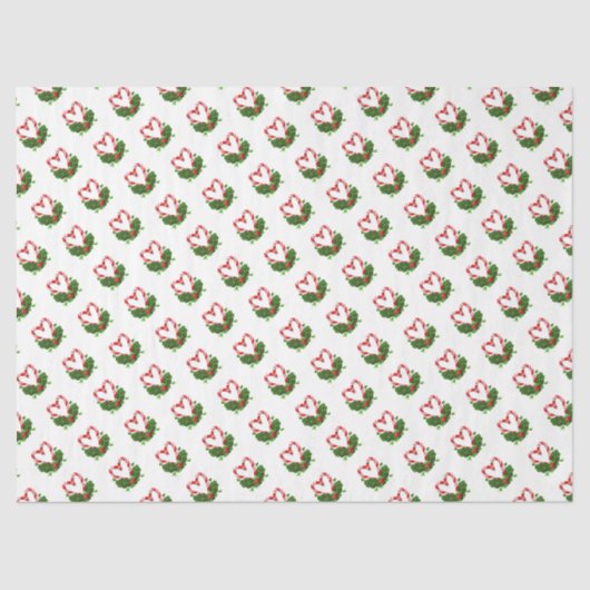 Candy Cane Hearts Christmas Holiday Sweet Festive Tissuepapier (Voorkant)