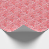 Candy Cane Hearts op roze kerstinpakpapier Cadeaupapier (Hoek)
