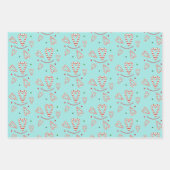 Candy Cane Hearts Personalized Holiday Inpakpapier Vel (Voorkant)