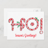 Candy Cane Ho! Ho! Ho! Kerstmis Briefkaart (Voorkant / Achterkant)