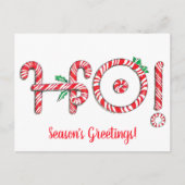 Candy Cane Ho! Ho! Ho! Kerstmis Briefkaart (Voorkant)