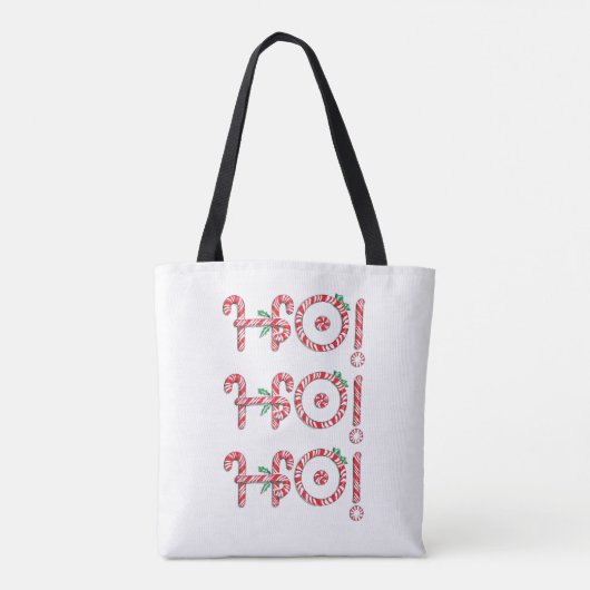 Candy Cane Ho! Ho! Ho! Kerstmis Tote Bag (Achterkant)