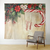 Candy Cane Holiday Backdrop Wandkleed (In Situ (horizontaal))