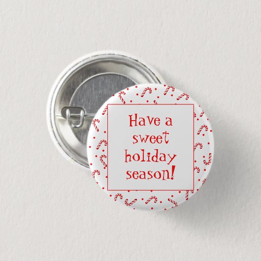Candy Cane Holiday Button (Voorkant /achterkant)