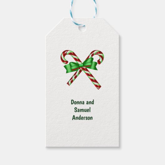 Candy Cane Holiday Cadeaulabel (Voorkant)