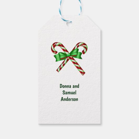 Candy Cane Holiday Cadeaulabel (Achterkant)