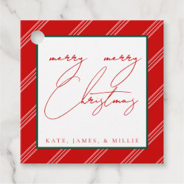 Candy Cane Holiday Gift Labels - Rood