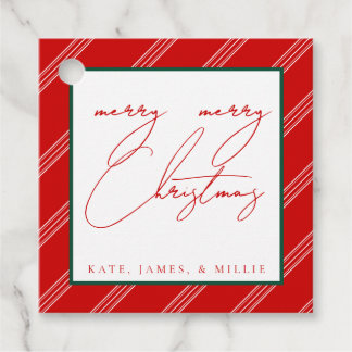 Candy Cane Holiday Gift Labels - Rood