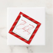 Candy Cane Holiday Gift Labels - Rood (In situ)