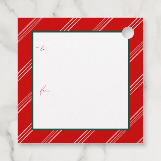 Candy Cane Holiday Gift Labels - Rood (Achterkant)