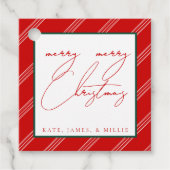 Candy Cane Holiday Gift Labels - Rood (Voorkant)