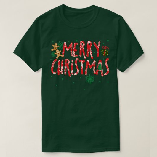 Candy Cane Holiday Gingerbrea T-shirt (Design voorkant)