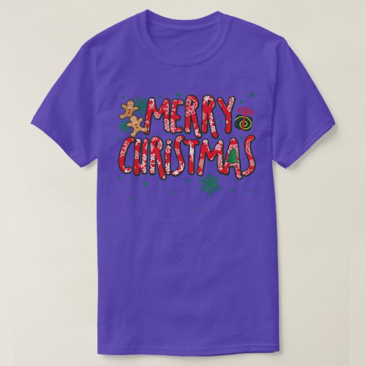 Candy Cane Holiday Gingerbrea T-shirt (Design voorkant)