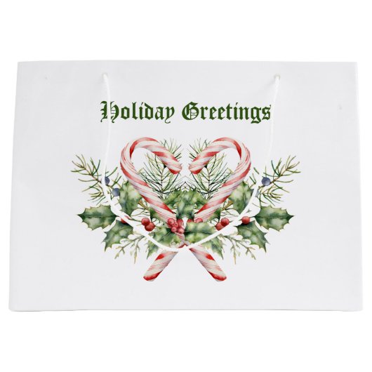  Candy Cane Holiday Groot Cadeauzakje (Voorkant)