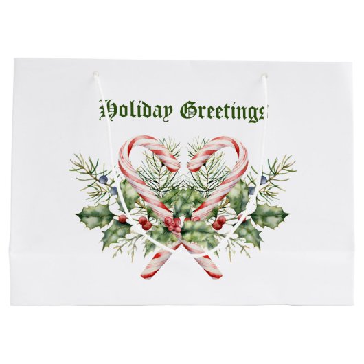 Candy Cane Holiday Groot Cadeauzakje (Achterkant)