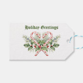 Candy Cane Holiday Grote Gift Bag Cadeaulabel (Voorkant (Horizontaal))