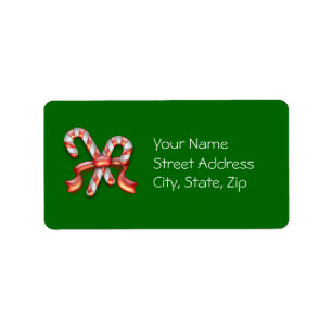 Candy Cane  Holiday Labels