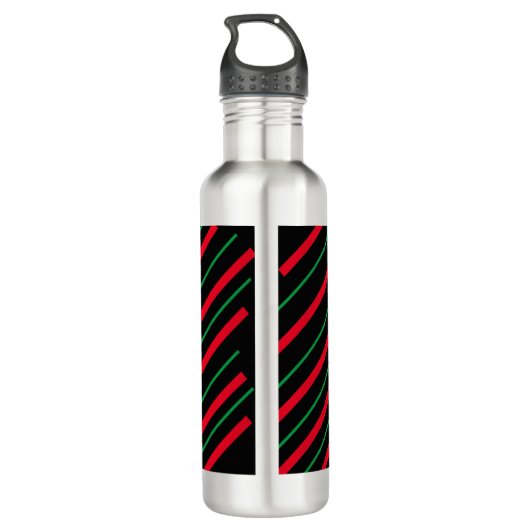 Candy Cane Holiday Stainless Steel Water Bottle Waterfles (Achterkant)