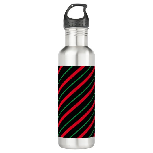 Candy Cane Holiday Stainless Steel Water Bottle Waterfles (Voorkant)