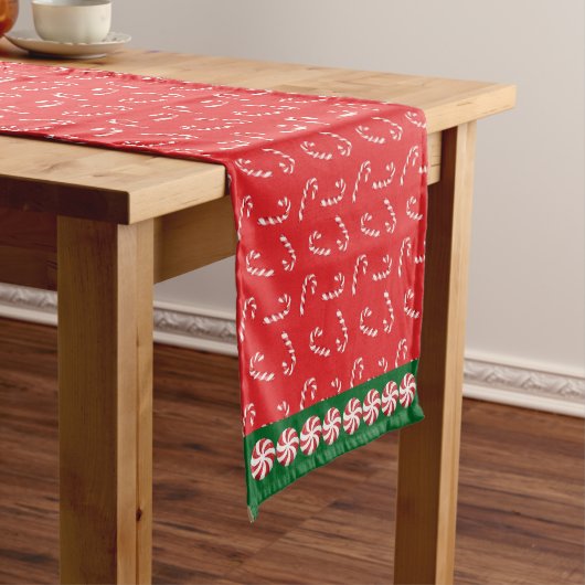 Candy Cane Holiday Table Runner Korte Tafelloper (Voorbeeld)