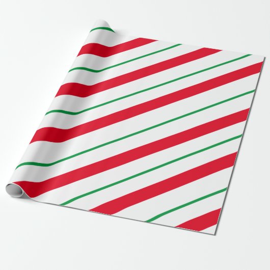 Candy Cane Holiday Wrapping Paper Cadeaupapier (Uitgerold)