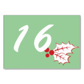 Candy Cane Holly | Aangepast tabelnummer Kaart 3 x (Achterkant)