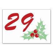 Candy Cane Holly | Aangepast tabelnummer Kaart 3 x (Achterkant)