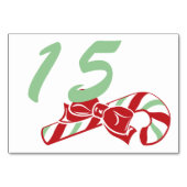 Candy Cane Holly | Aangepast tabelnummer Kaart 3 x (Achterkant)