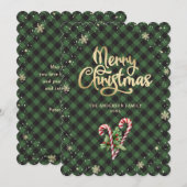 Candy Cane Holly Bessen Sneeuwvlok Vrolijk Kerstfe Feestdagenkaart (Voorkant / Achterkant)