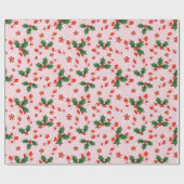 Candy Cane & Holly Cadeaupapier (Vlak)
