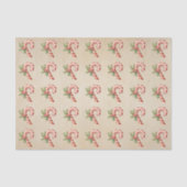 Candy Cane Holly Christmas Tissue Paper Tissuepapier (Voorkant)