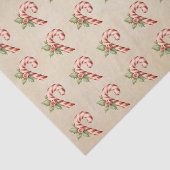 Candy Cane Holly Christmas Tissue Paper Tissuepapier (Detail)