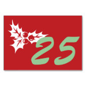 Candy Cane Holly | Custom Table Number Card 3 x 5 Kaart (Achterkant)