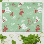 Candy Cane Holly | Holiday Kitchen Towel Theedoek (Gevouwen)