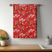 Candy Cane Holly Jolly Modern Festive Kerstmis Theedoek