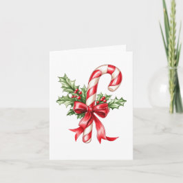 Candy Cane & Holly Notitiekaartje
