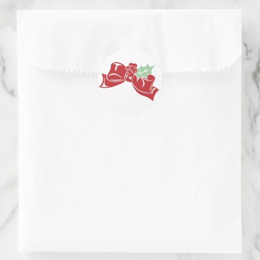 Candy Cane Holly | Red Bow Holiday Sticker (Tas)
