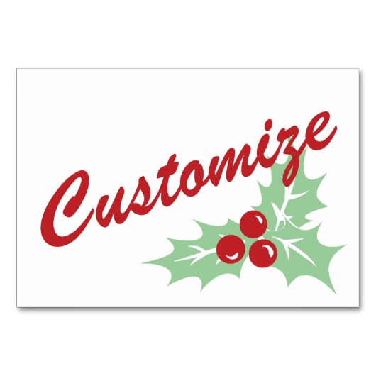 Candy Cane Holly | Retro aangepaste tabel Kaart (Achterkant)