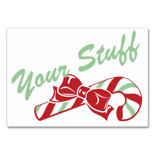 Candy Cane Holly | Retro aangepaste tabel Kaart (Voorkant)