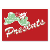 Candy Cane Holly | Retro Cadeaus Tabel Kaart 3 x 5 (Achterkant)