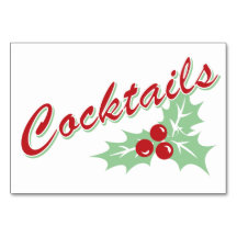 Candy Cane Holly | Retro Cocktailtafel Kaart 3 x 5