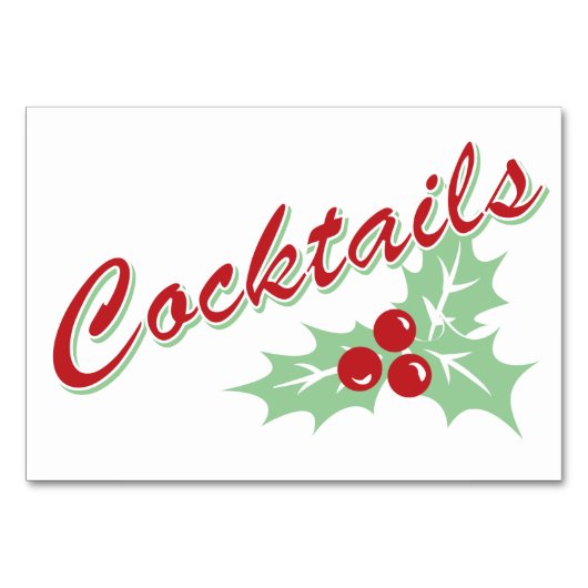 Candy Cane Holly | Retro Cocktailtafel Kaart 3 x 5 (Achterkant)