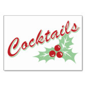 Candy Cane Holly | Retro Cocktailtafel Kaart 3 x 5 (Voorkant)